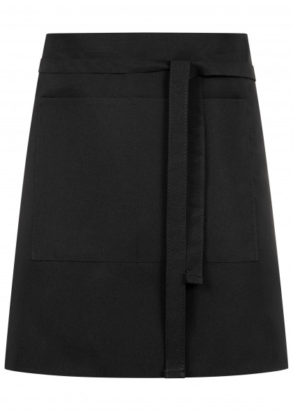 Service Schürze Schwarz mit Taschen Kunstfaser