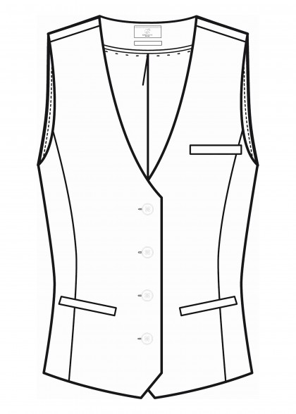 Damenweste Regular Fit Italian Blue Greiff vorne Zeichnung