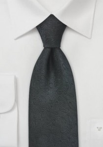 Paisleymotiv-Krawatte Clip asphaltschwarz Ton in