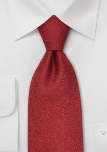  - Clip-Krawatte mit rotem Paisleymuster