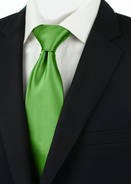 Krawatte aus Kunstfaser monochrom Giftgrün