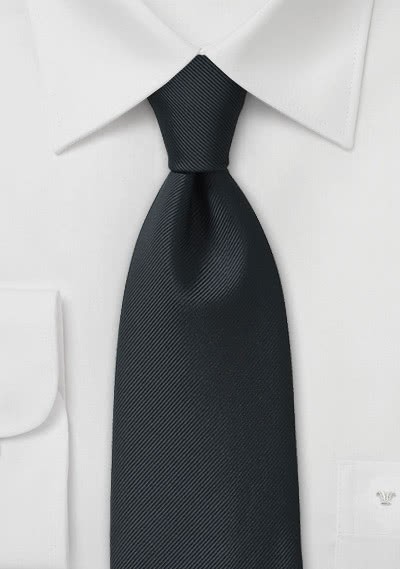 Krawatte feingerippte Oberfläche schwarz - 