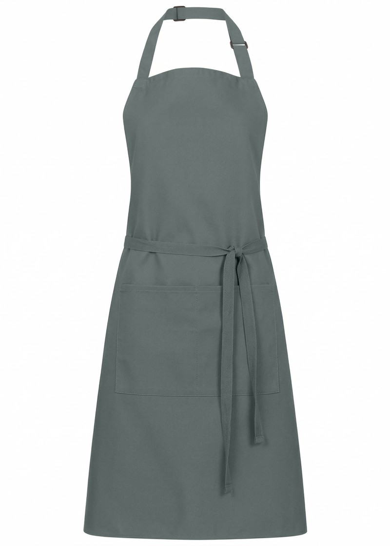 Latzschürze mit Taschen in grau