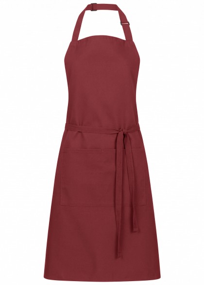 Latzschürze mit Taschen (Dunkelrot)