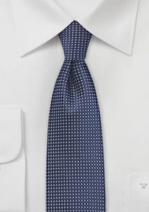 Schmale Krawatte strukturiert dunkelblau fast