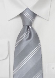  - Festliche Krawatte Silber Streifen