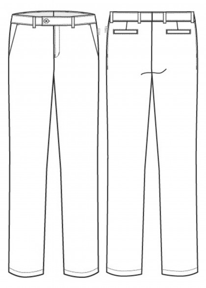 Chino-Hose Herren GREIFF Zeichnung vorne und hinten