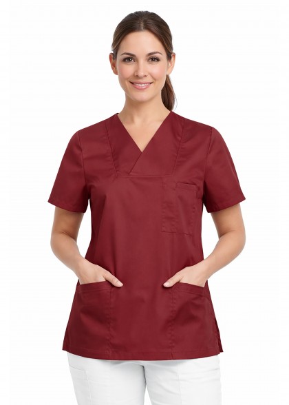 Damenkasack Dunkelrot Modelbild Vorderseite