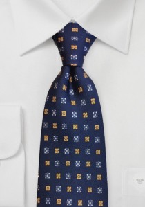  - Krawatte nachtblau Blümchenmuster