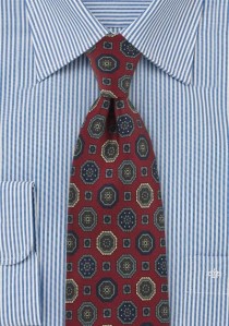  - Krawatte Emblem-Pattern bordeaux