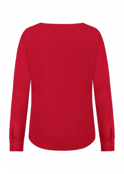 Damen Chiffon-Bluse in Rot Greiff Rückseite