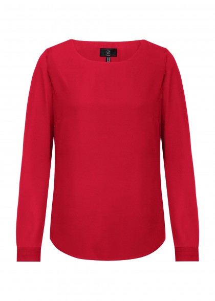 Damen Chiffon-Bluse in Rot Greiff Vorderseite