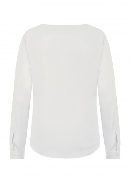 Damen Chiffon-Bluse in Weiß von Greiff hinten