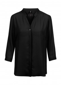 Chiffon-Bluse mit ¾ Arm für Damen (schwarz)