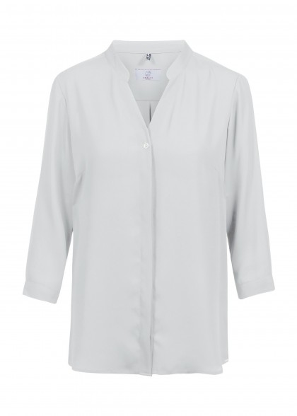 Damen Chiffon-Bluse Silbergrau Greiff vorne