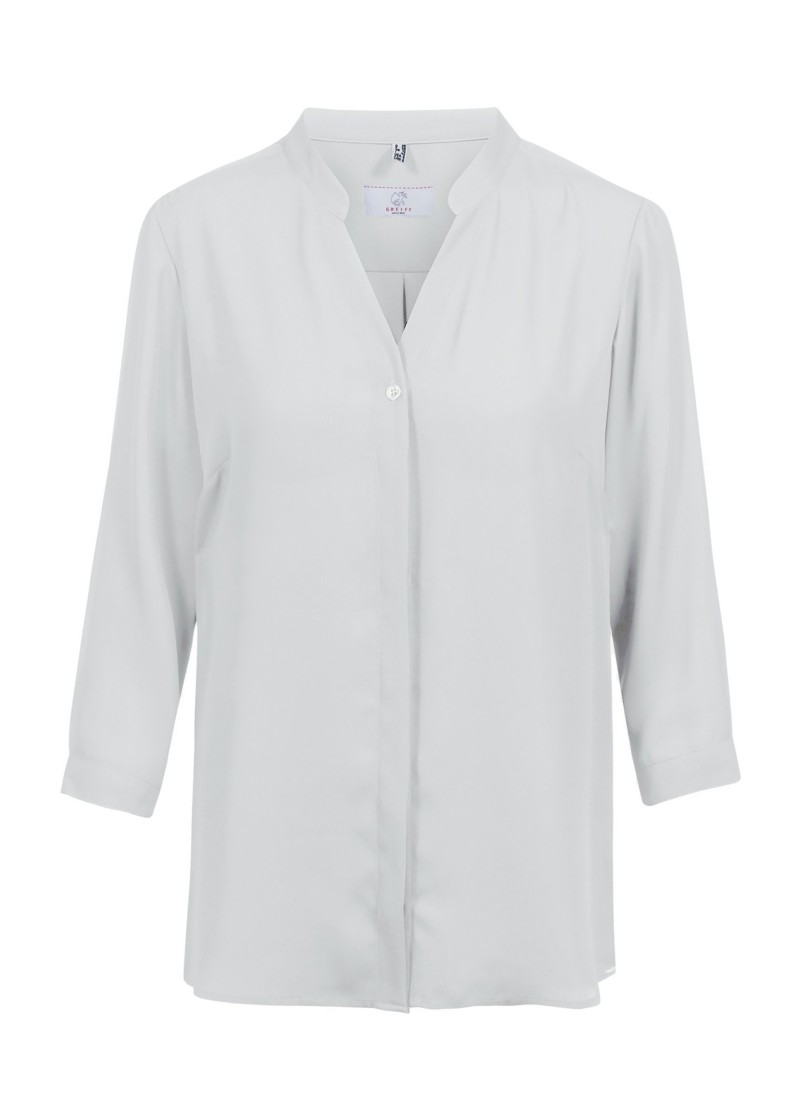 Chiffon-Bluse mit ¾ Arm für Damen (silbergrau)