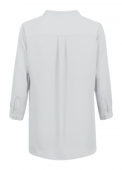 Damen Chiffon-Bluse Silbergrau Greiff hinten