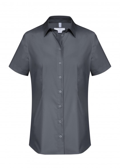 Stretch Damen-Bluse Anthrazit Greiff vorne