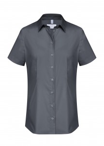 Stretch Damen-Bluse Anthrazit Greiff vorne