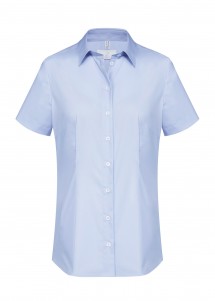  - Stretch-Bluse in Blue / Kurzarm