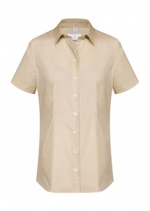 Stretch-Bluse in Beige / Kurzarm