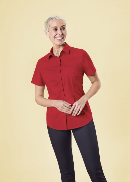 rote Stretch Damen-Bluse Regular Fit Greiff Model