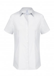 Stretch-Bluse in Weiß / Kurzarm