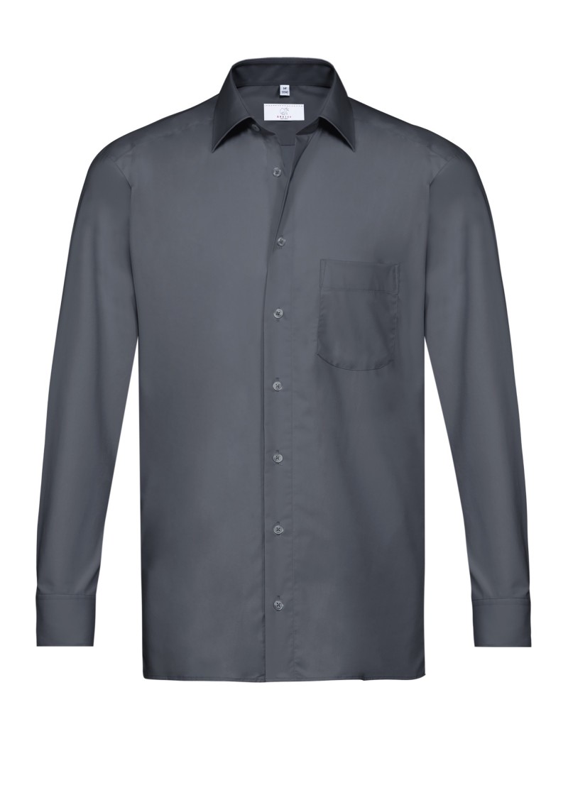 Herren-Langarmhemd in Anthrazit / Regular Fit
