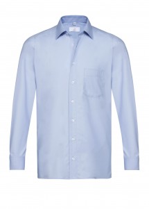 langarm Herren-Hemd Hellblau von Greiff vorne