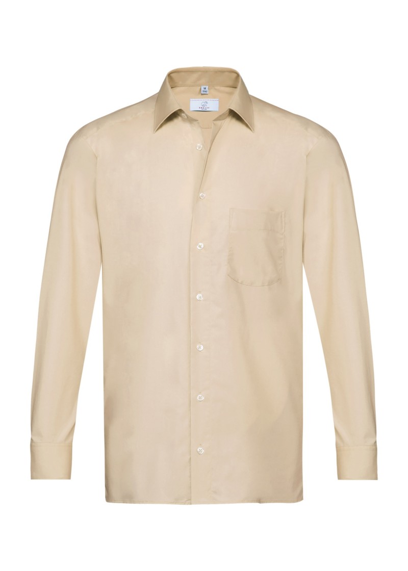 Herren-Langarmhemd in Beige / Regular Fit