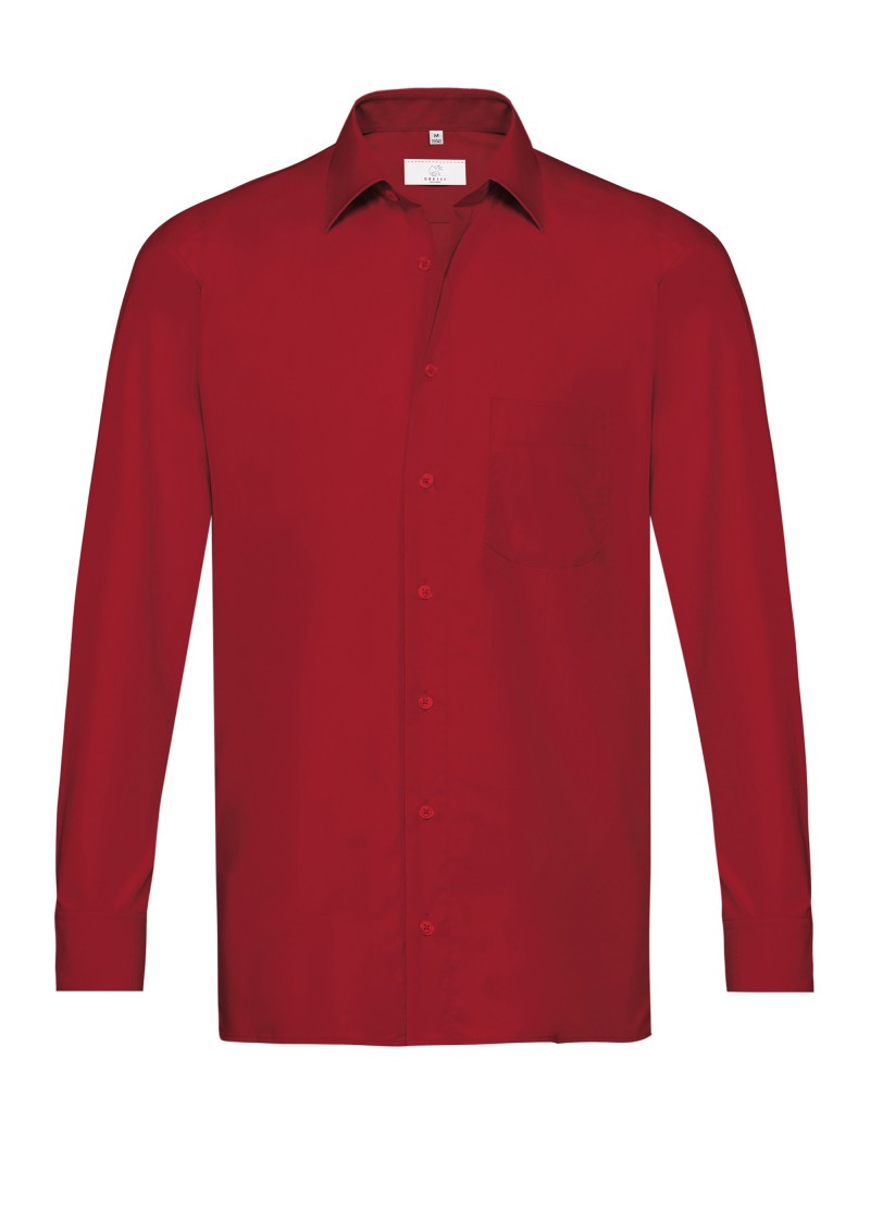 Herren-Langarmhemd in Rot / Regular Fit