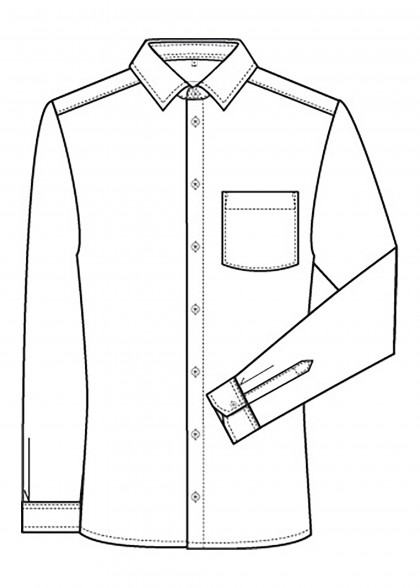 Hemd für Herren mit Langarm von Greiff Zeichnung vorne