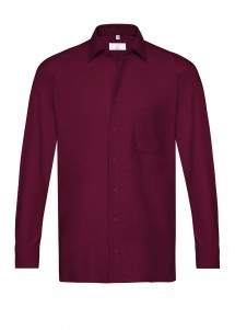 Herren-Langarmhemd in Bordeaux/ Regular Fit