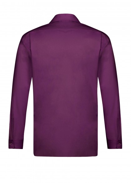 Langarm Herren-Hemd Brombeer von Greiff hinten