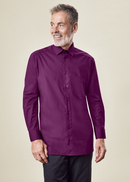 brombeerfarbenes Langarm-Hemd für Herren Greiff Model