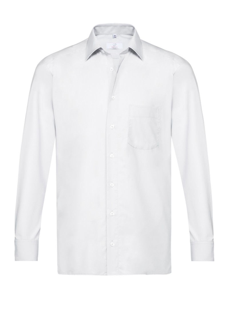 Herren-Langarmhemd in Weiß / Regular Fit