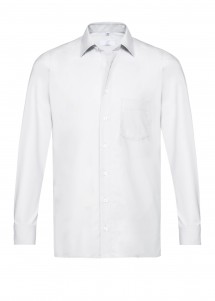 Herren-Langarmhemd in Weiß / Regular Fit