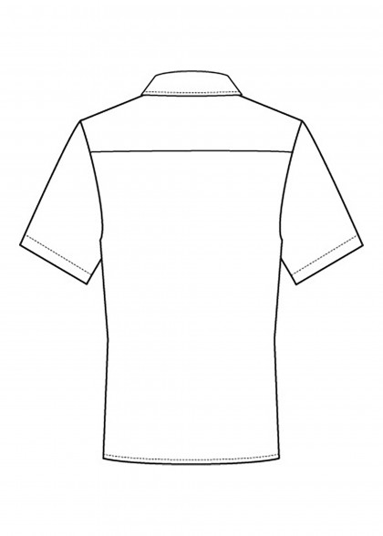 Kurzarm-Hemd für Herren von Greiff Zeichnung Rückseite