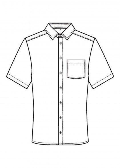 Kurzarm-Hemd für Herren von Greiff Zeichnung Vorderseite