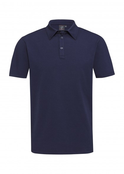 Herren Poloshirt in Marineblau von Greiff vorne