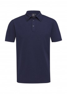 Herren Poloshirt in Marineblau von Greiff vorne