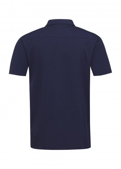 Herren Poloshirt in Marineblau von Greiff hinten