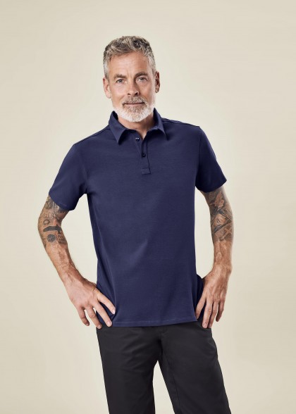 Polo-Shirt für Herren in navy von Greiff Regular Fit Model