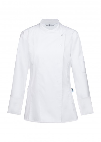 weiße Kochjacke Langarm für Damen Greiff vorne