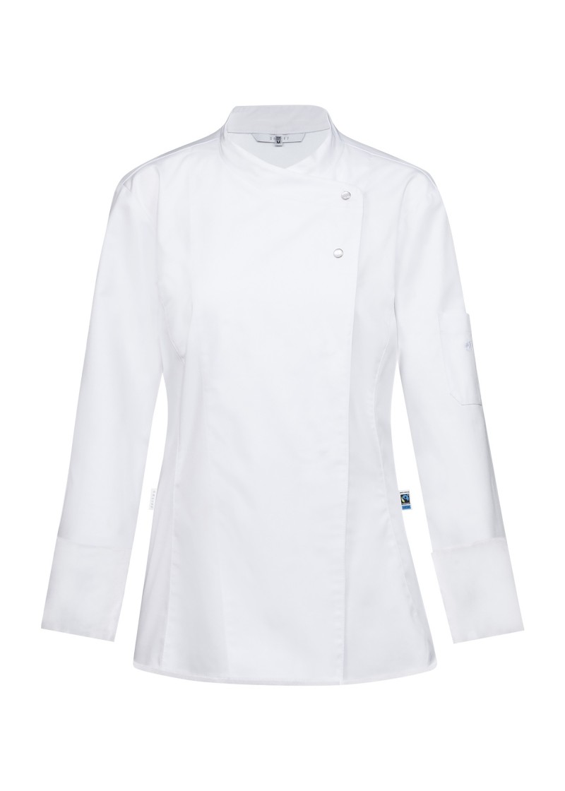 Weiße Damen-Kochjacken mit Jerseyrücken
