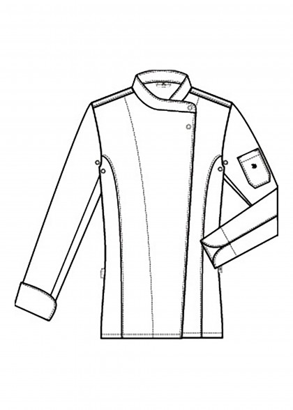 Langarm Kochjacke für Damen von Greiff Zeichnung vorne