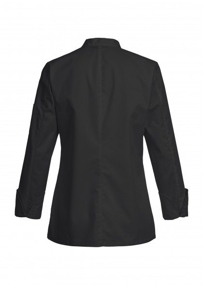 Damen Kochjacke Basic in Schwarz von Greiff hinten