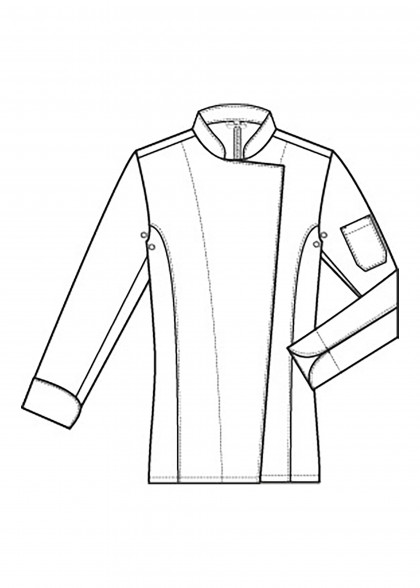 Kochjacke für Damen von Greiff Cuisine Basic Zeichnung vorne