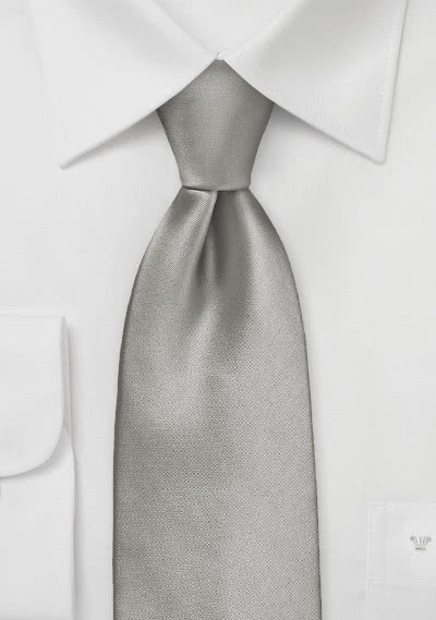 Extra lange Krawatte monochrom altsilber - 