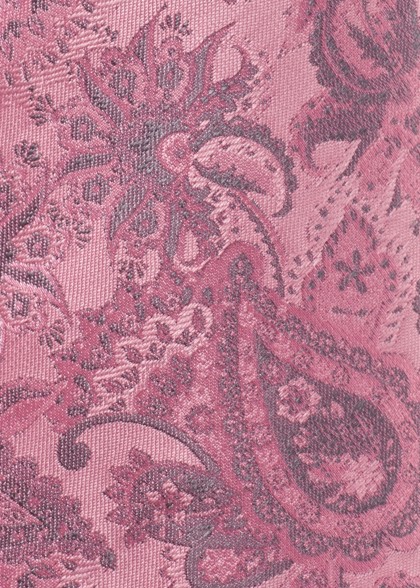 Einstecktuch aus Mikrofaser mit rosa Paisleymuster grauen Elementen Detailbild